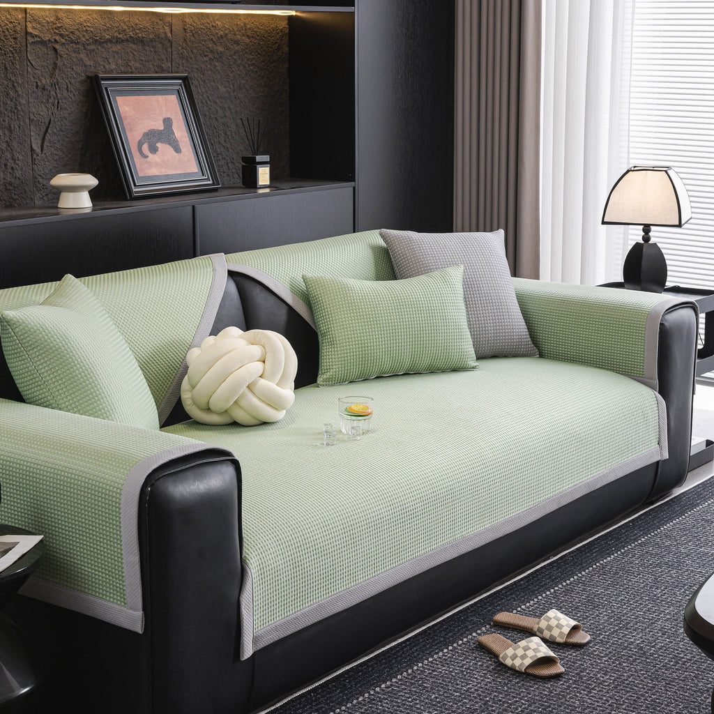 Non-Slip Cooling Breathable Couch Protector Towel, Lightweight Slipcover for Sofas