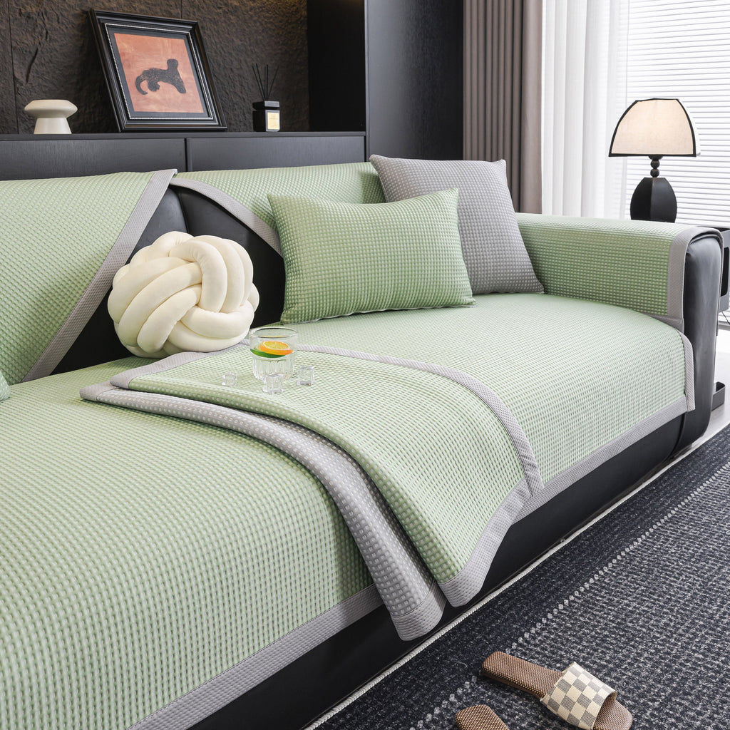 Non-Slip Cooling Breathable Couch Protector Towel, Lightweight Slipcover for Sofas