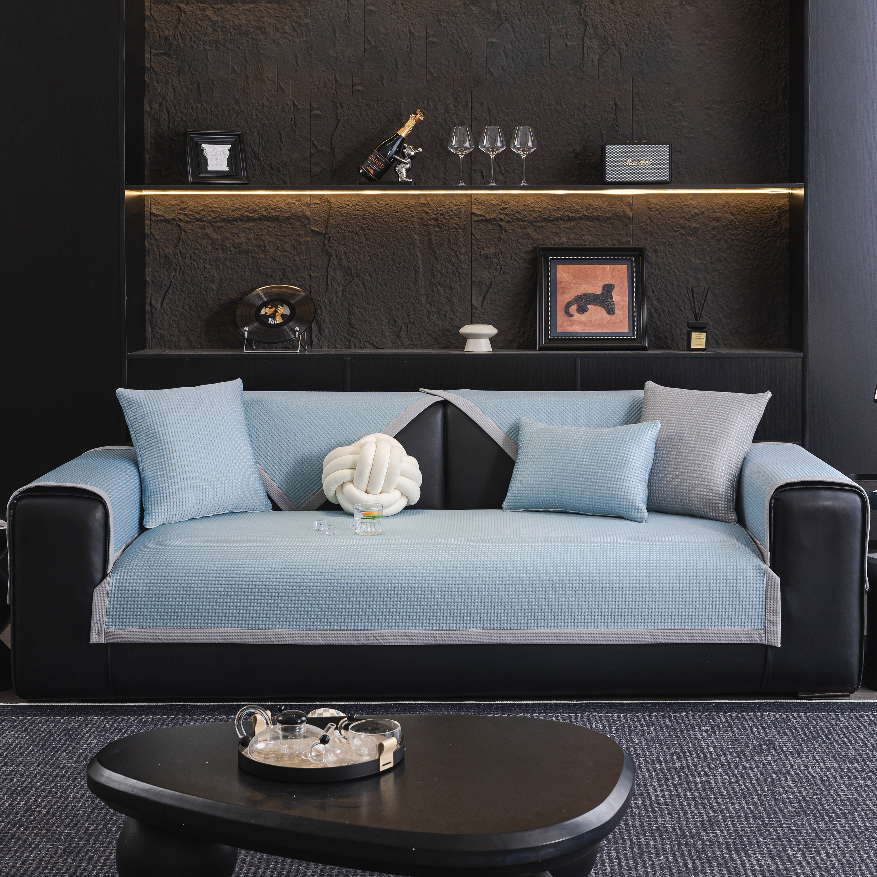 Non-Slip Cooling Breathable Couch Protector Towel, Lightweight Slipcover for Sofas