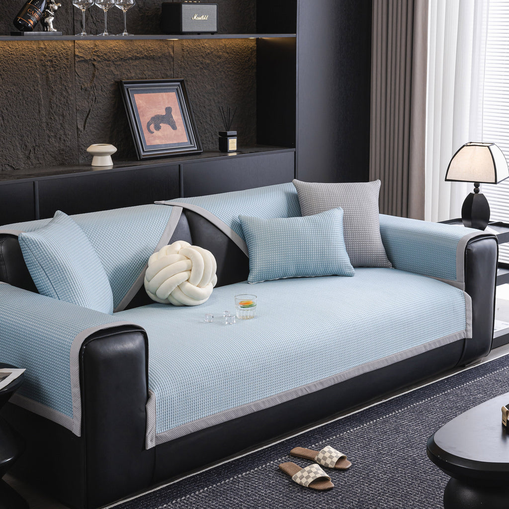 Non-Slip Cooling Breathable Couch Protector Towel, Lightweight Slipcover for Sofas