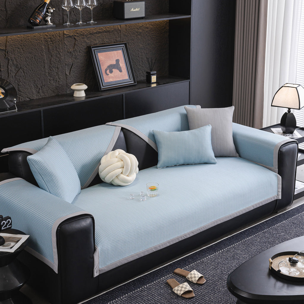 Non-Slip Cooling Breathable Couch Protector Towel, Lightweight Slipcover for Sofas