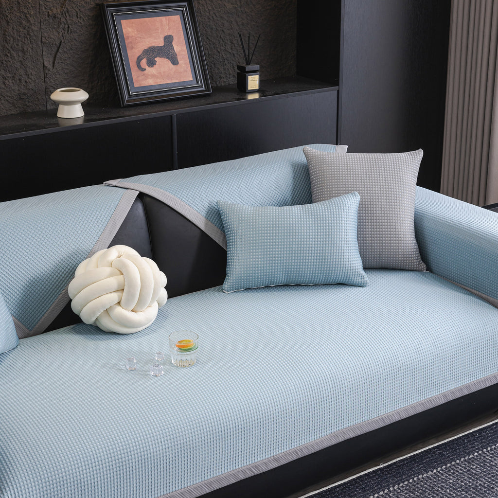 Non-Slip Cooling Breathable Couch Protector Towel, Lightweight Slipcover for Sofas