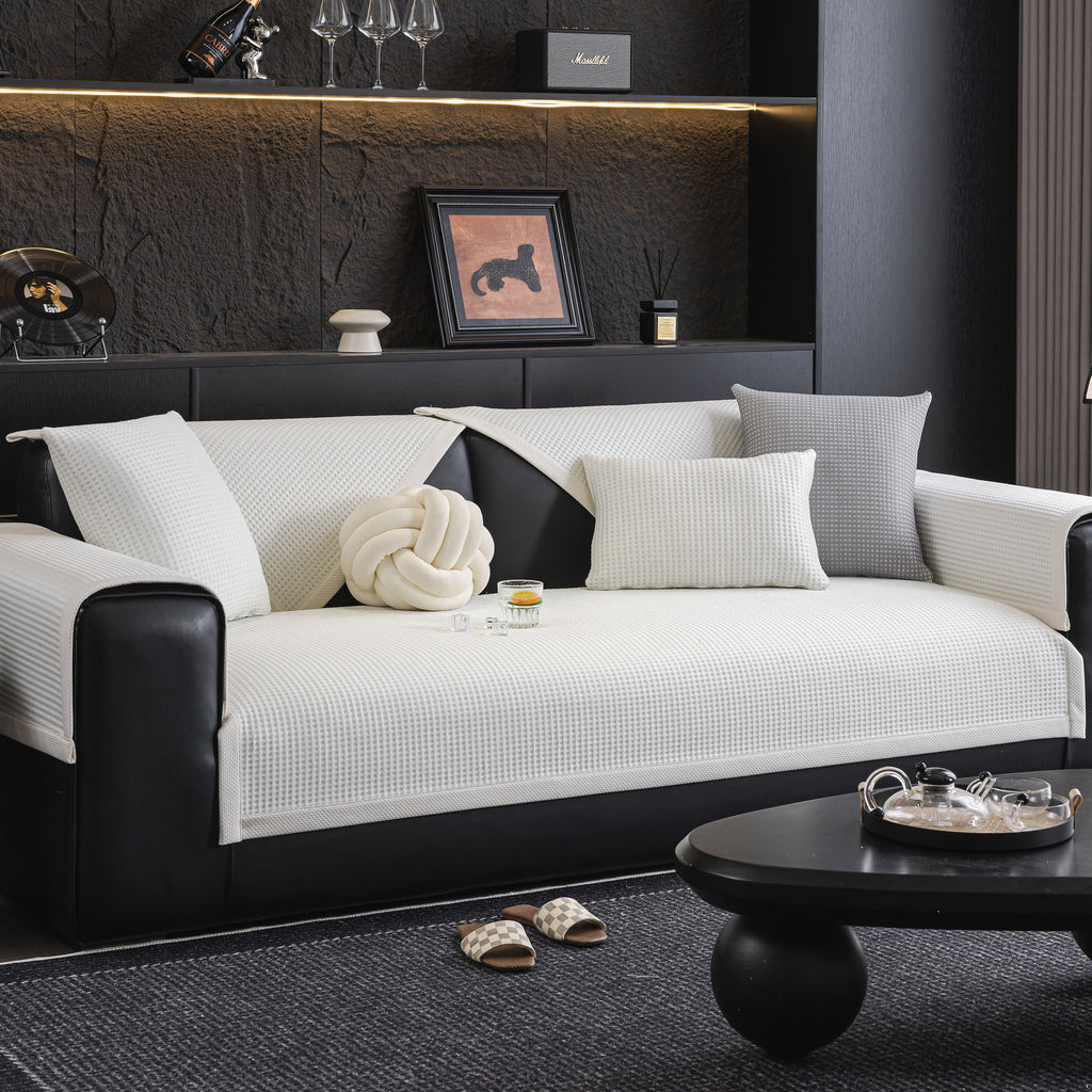 Non-Slip Cooling Breathable Couch Protector Towel, Lightweight Slipcover for Sofas