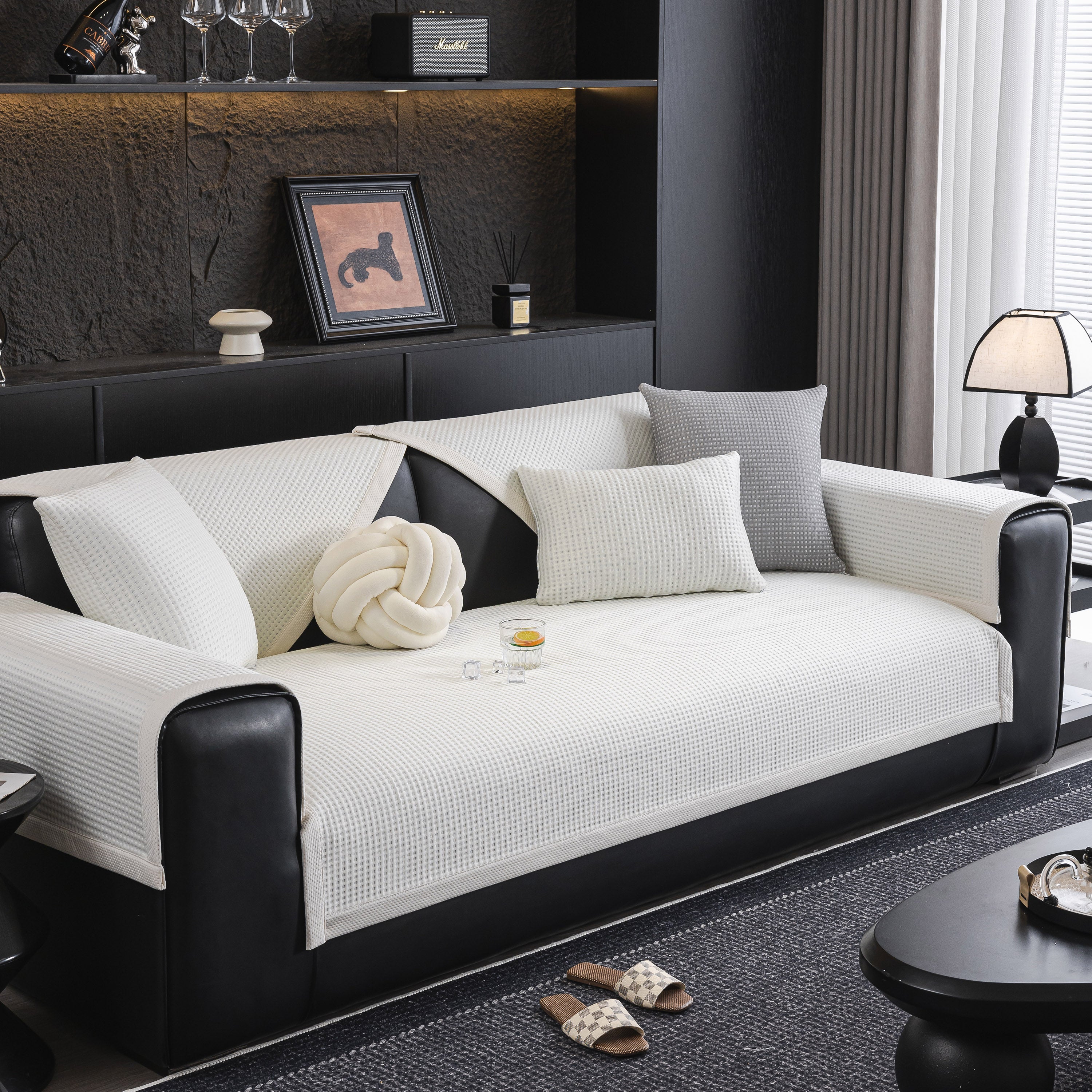 Non-Slip Cooling Breathable Couch Protector Towel, Lightweight Slipcover for Sofas