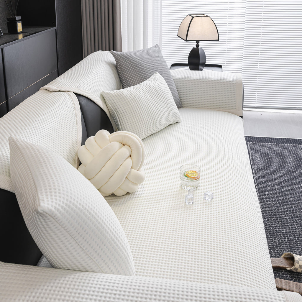 Non-Slip Cooling Breathable Couch Protector Towel, Lightweight Slipcover for Sofas