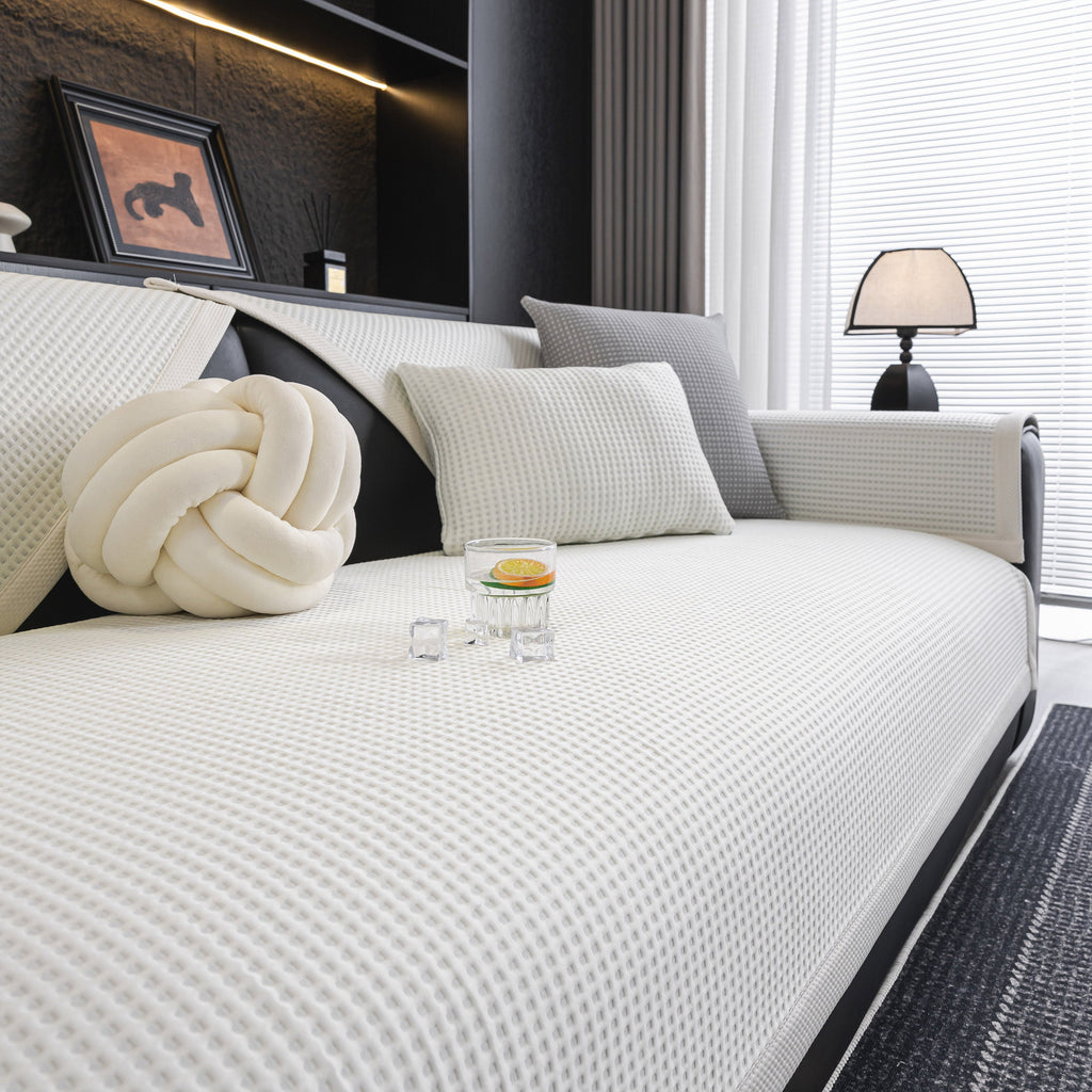 Non-Slip Cooling Breathable Couch Protector Towel, Lightweight Slipcover for Sofas