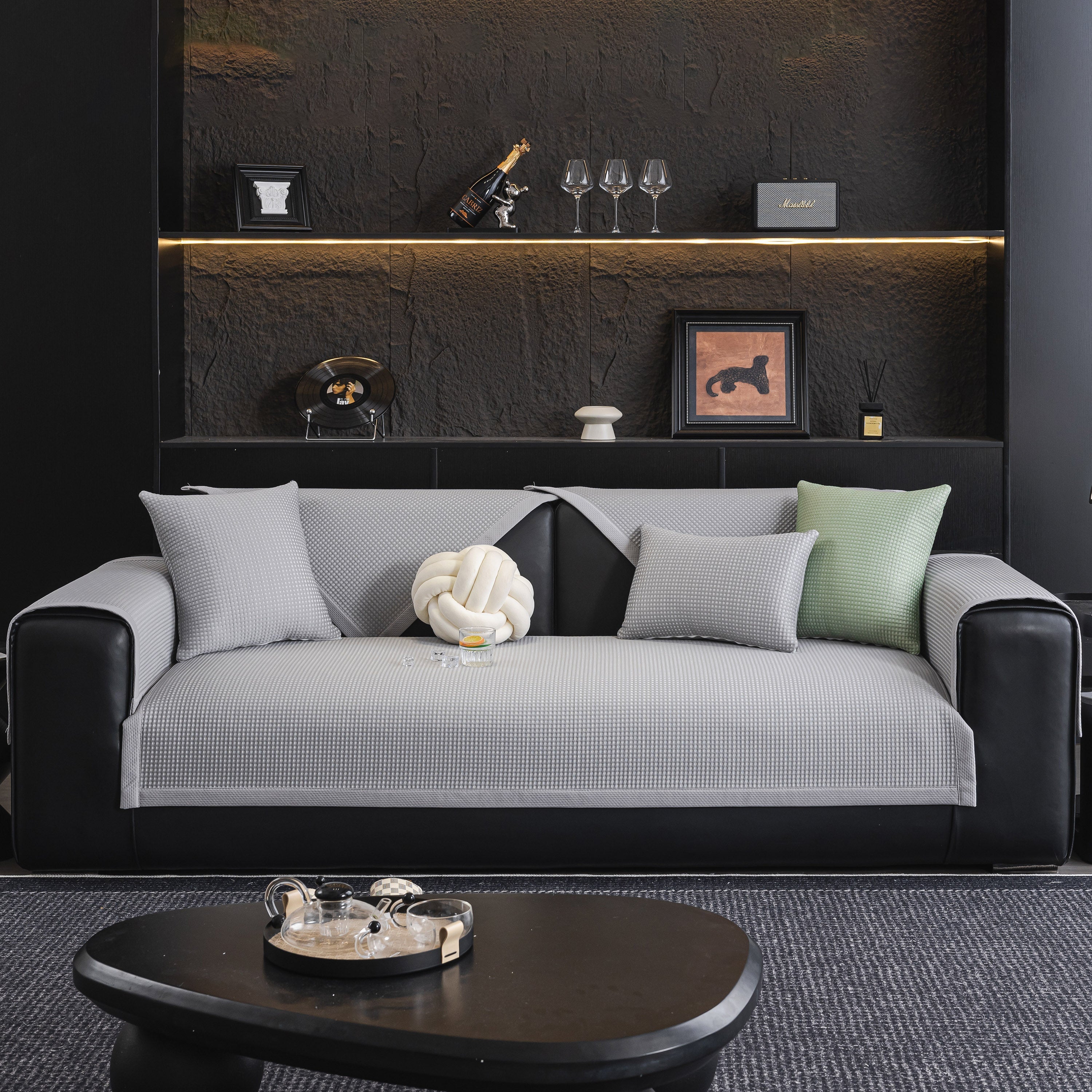 Non-Slip Cooling Breathable Couch Protector Towel, Lightweight Slipcover for Sofas