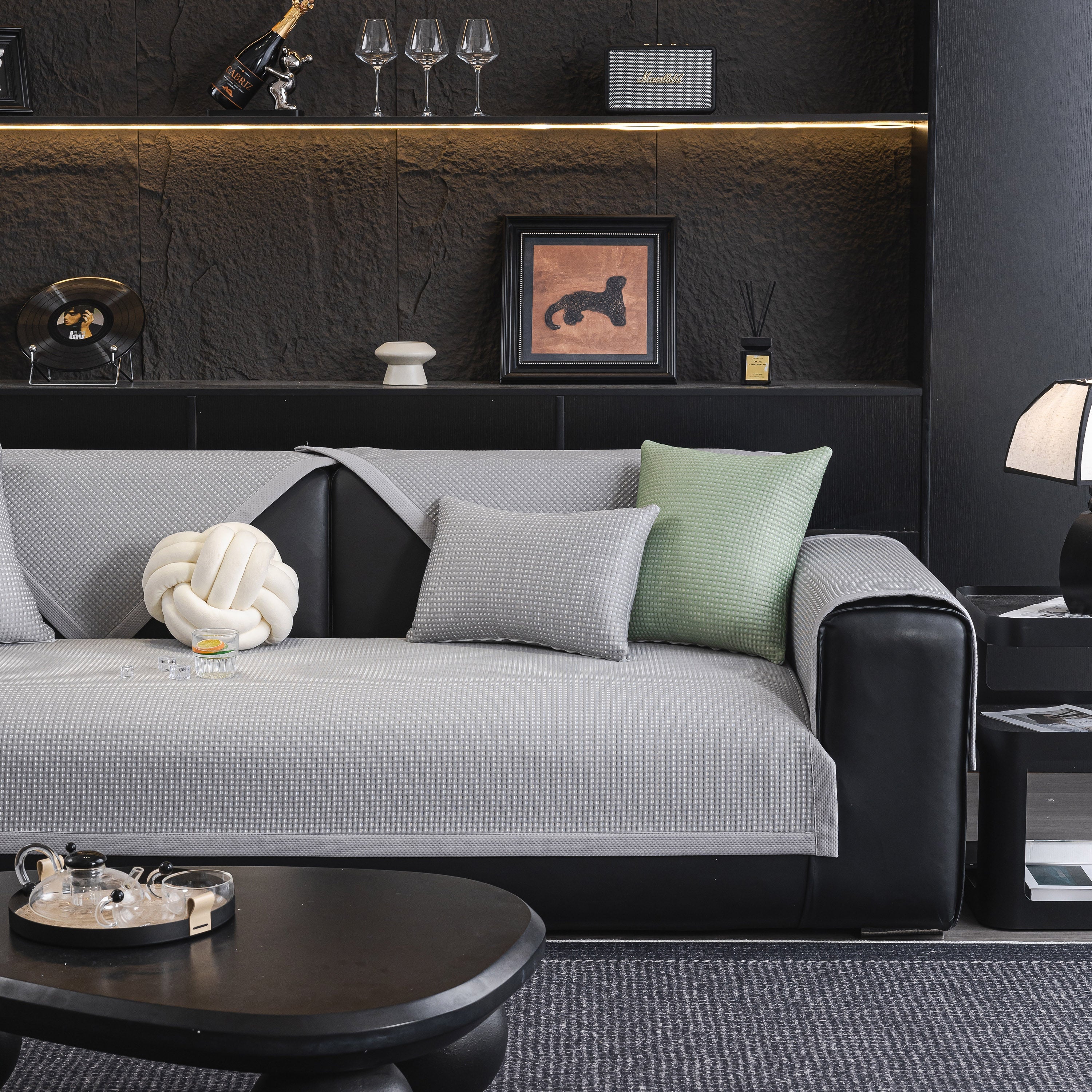 Non-Slip Cooling Breathable Couch Protector Towel, Lightweight Slipcover for Sofas