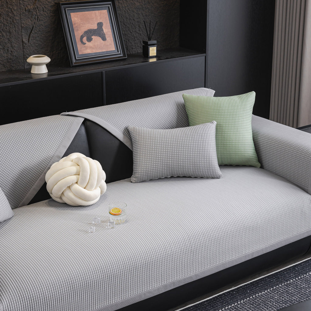 Non-Slip Cooling Breathable Couch Protector Towel, Lightweight Slipcover for Sofas