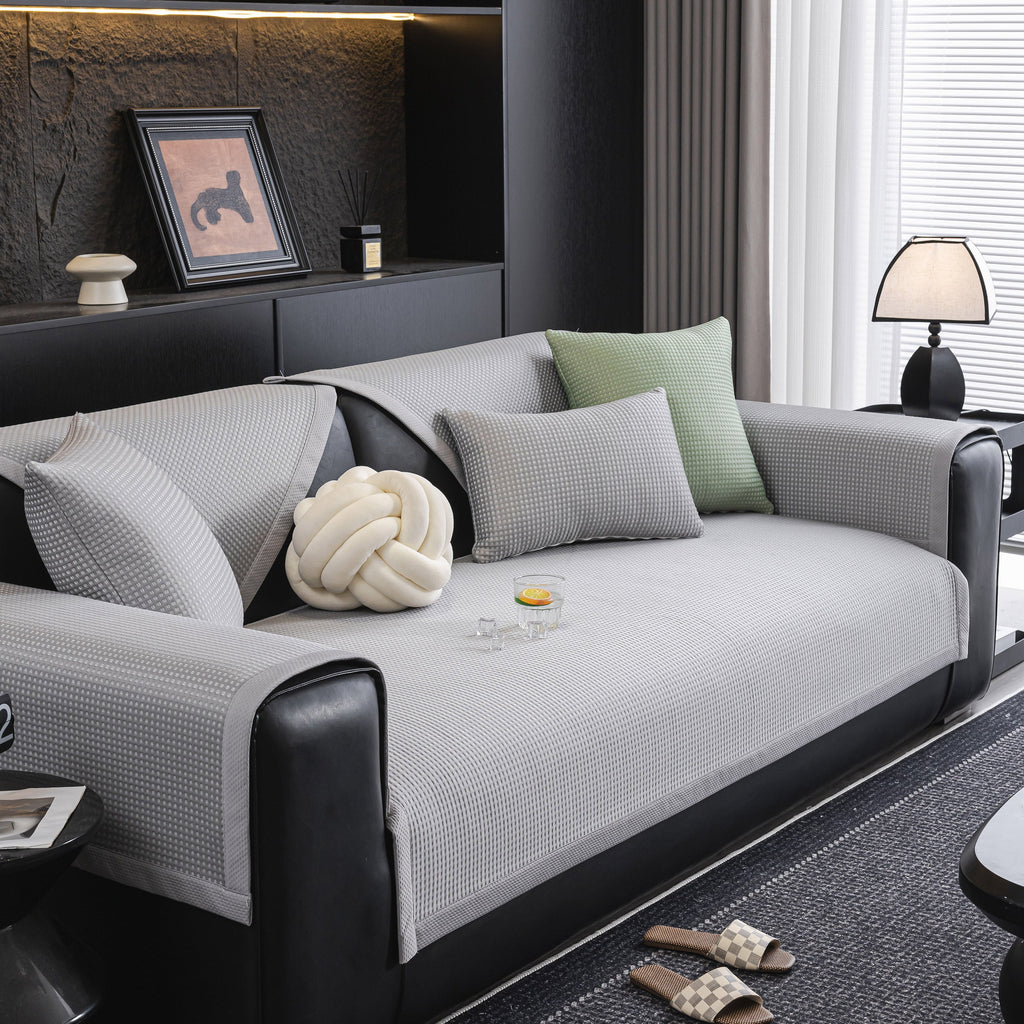 Non-Slip Cooling Breathable Couch Protector Towel, Lightweight Slipcover for Sofas