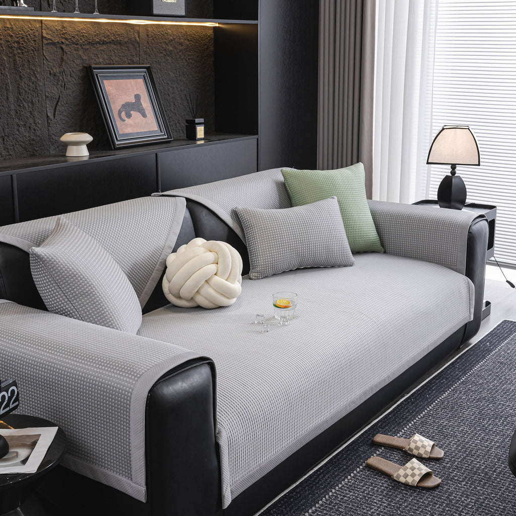 Non-Slip Cooling Breathable Couch Protector Towel, Lightweight Slipcover for Sofas