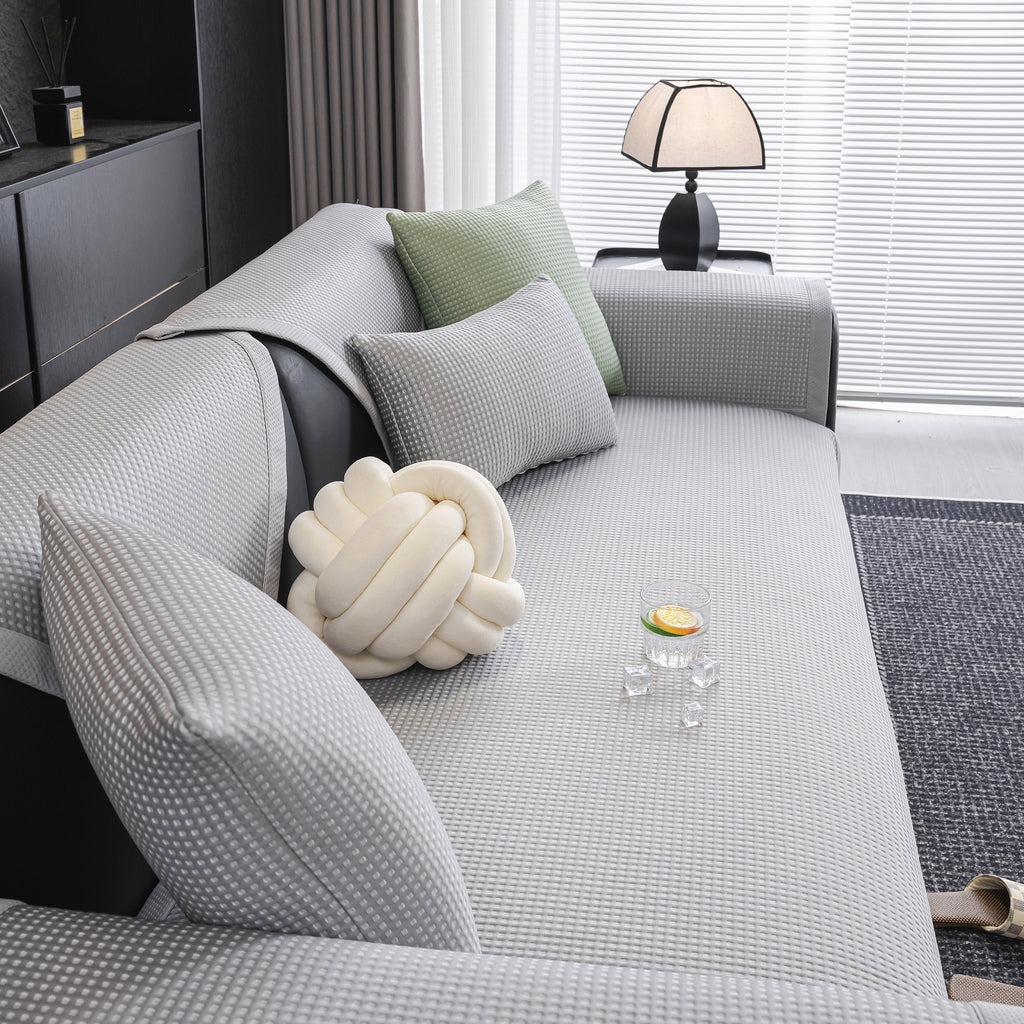 Non-Slip Cooling Breathable Couch Protector Towel, Lightweight Slipcover for Sofas