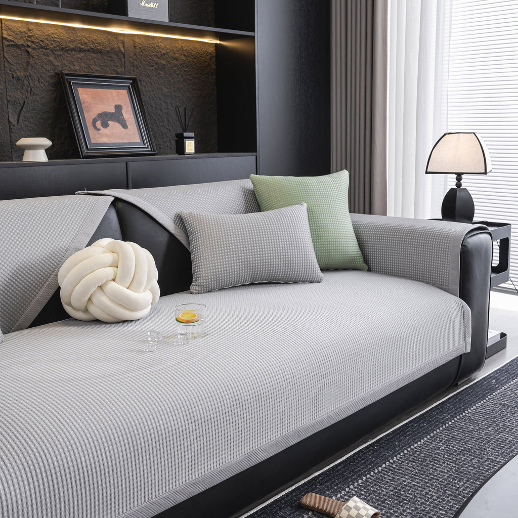 Non-Slip Cooling Breathable Couch Protector Towel, Lightweight Slipcover for Sofas