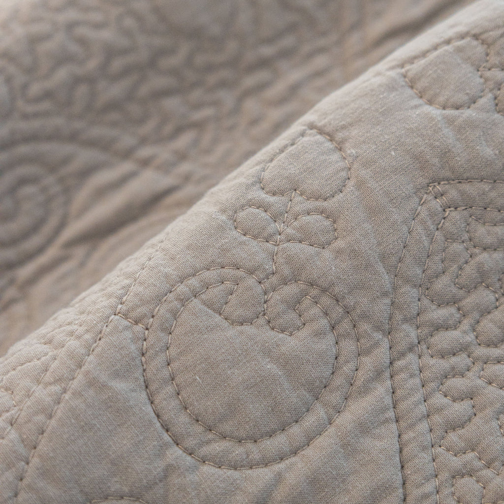 Baroque Floral Quilted Cotton Sofa Cover, Non-Slip Washable Couch Protector