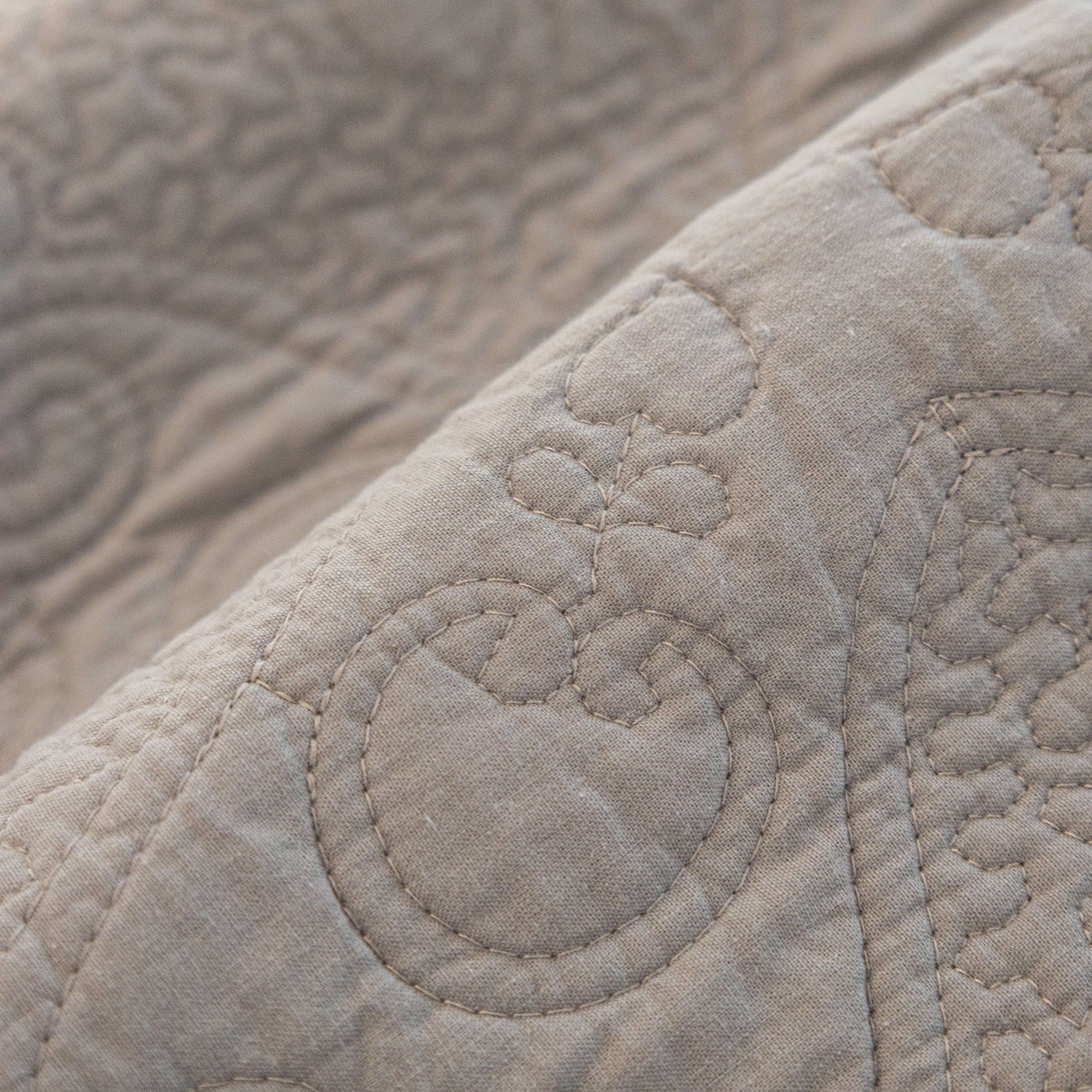 Baroque Floral Quilted Cotton Sofa Cover, Non-Slip Washable Couch Protector