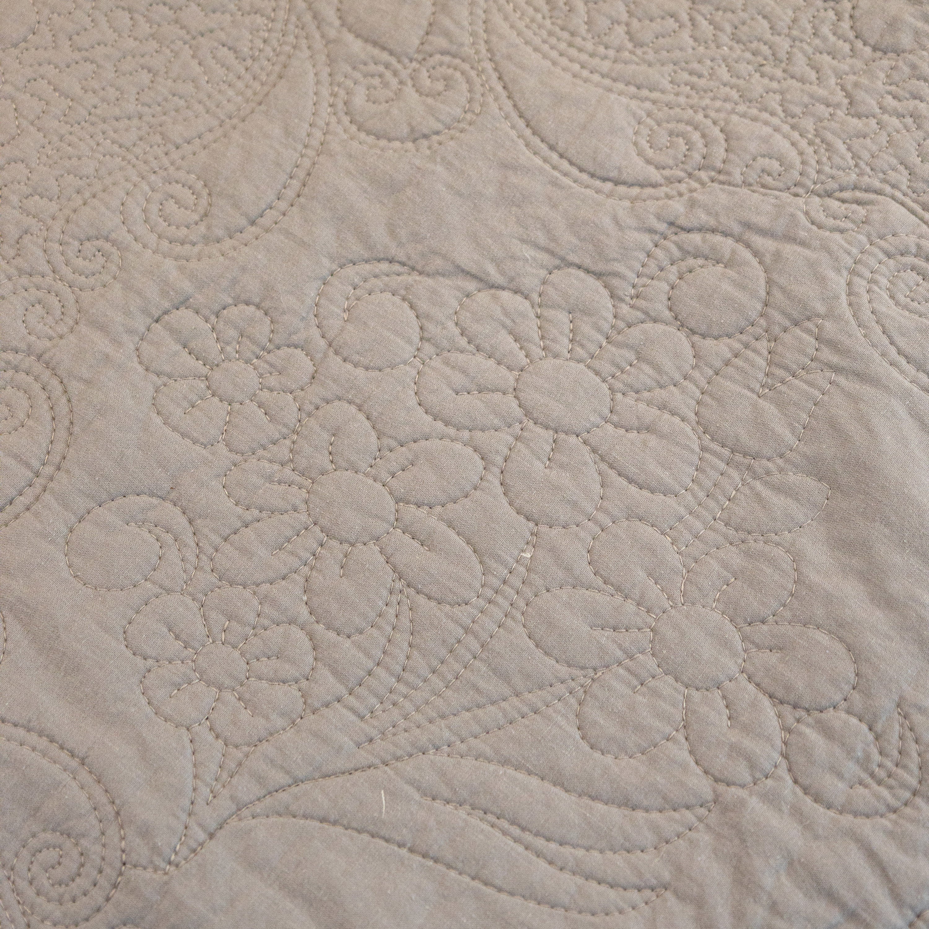 Baroque Floral Quilted Cotton Sofa Cover, Non-Slip Washable Couch Protector