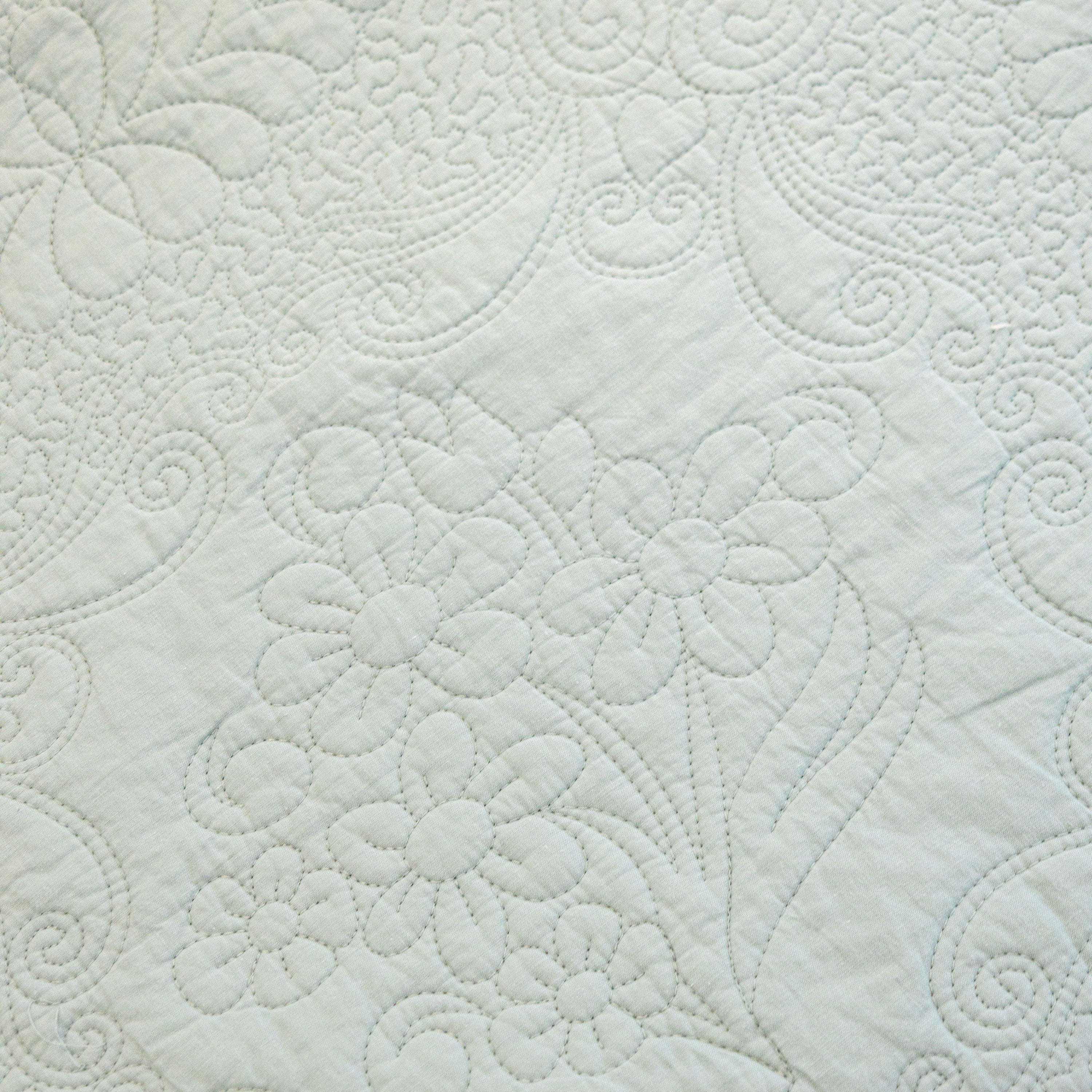 Baroque Floral Quilted Cotton Sofa Cover, Non-Slip Washable Couch Protector