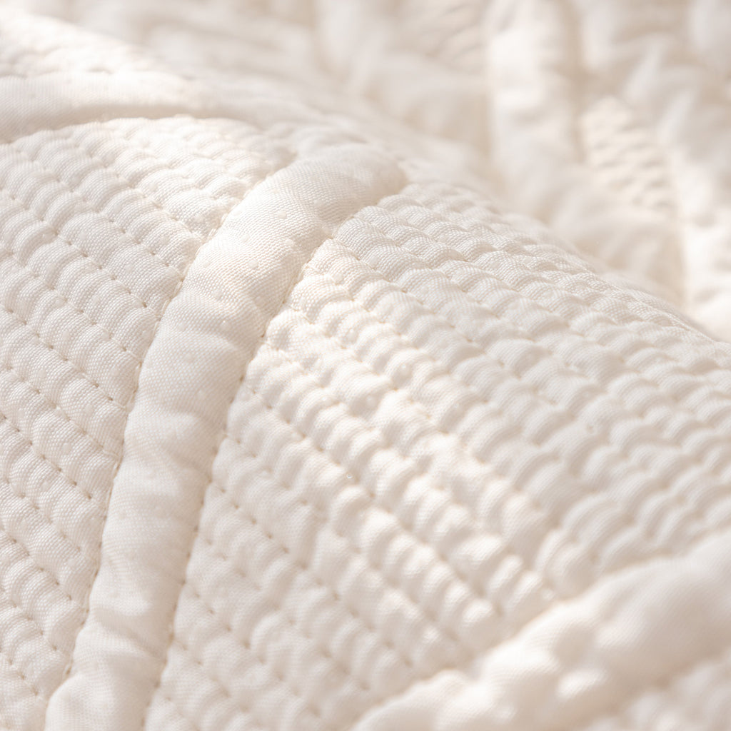 Geometric Textured Cotton Quilted Sofa Cover, Non-Slip Washable Couch Protector