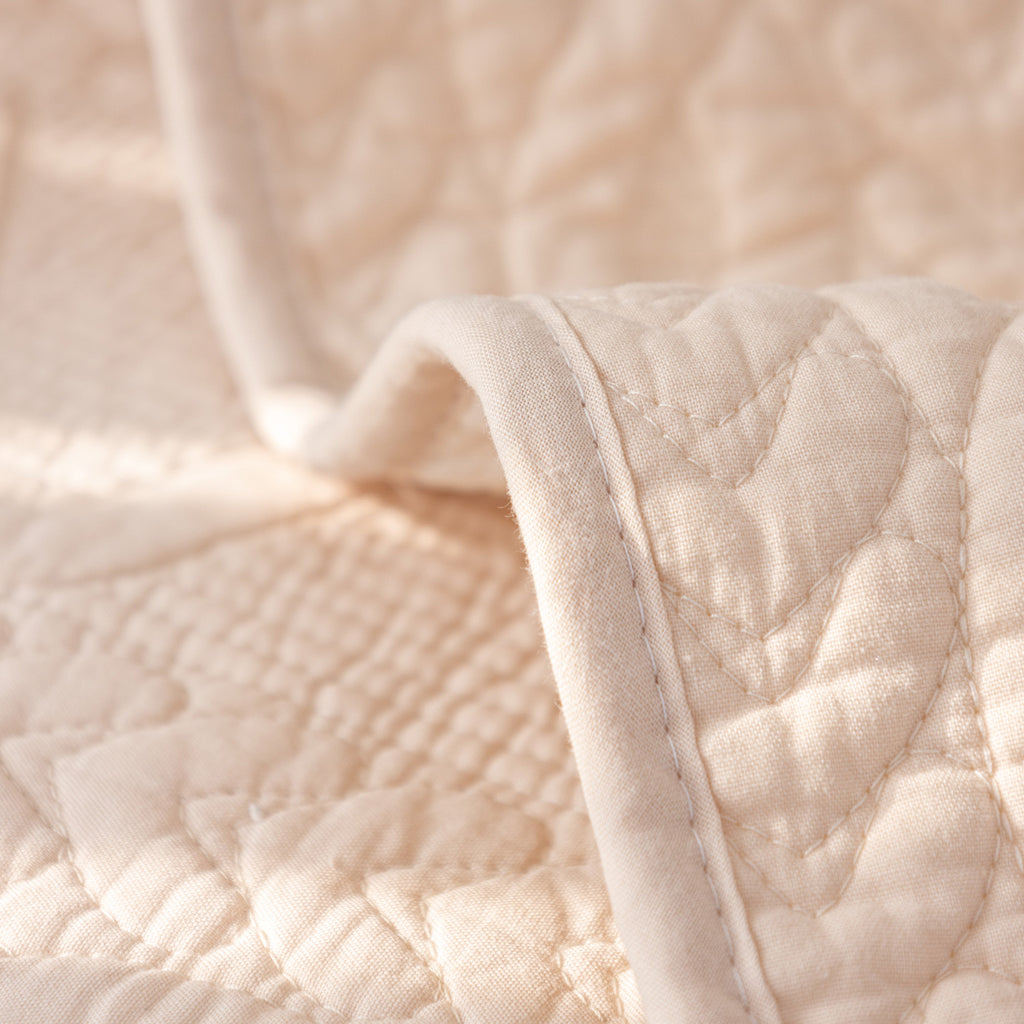 Geometric Textured Cotton Quilted Sofa Cover, Non-Slip Washable Couch Protector