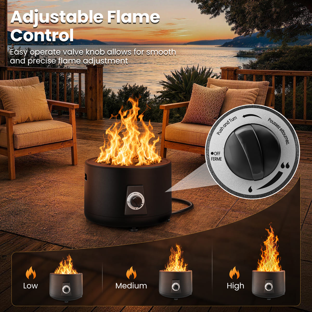 Pyra Base Portable Fire Pit, 60,000 BTU