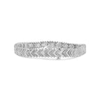 .925 Sterling Silver 1/6 Cttw Round-Cut Diamond Chevron Wave 7.25" Link Bracelet (I-J Color, I3 Clarity)