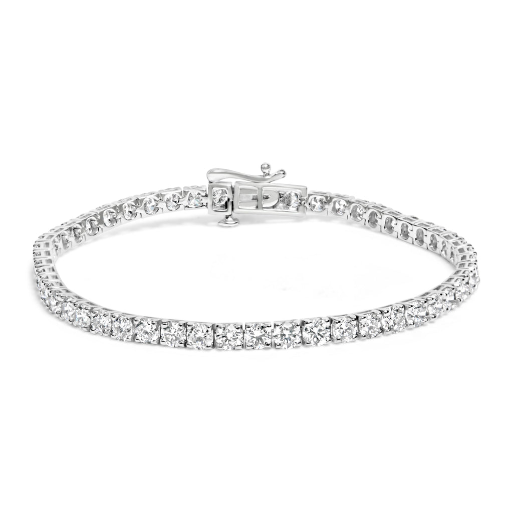 14K White Gold 7.0 cttw 4-Prong Set Lab Grown Diamond 7" Tennis Bracelet