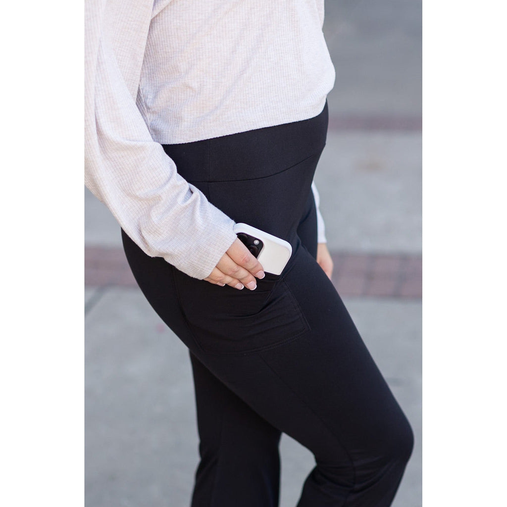 Ready to Ship | The Vanessa - Black Bootcut Leggings