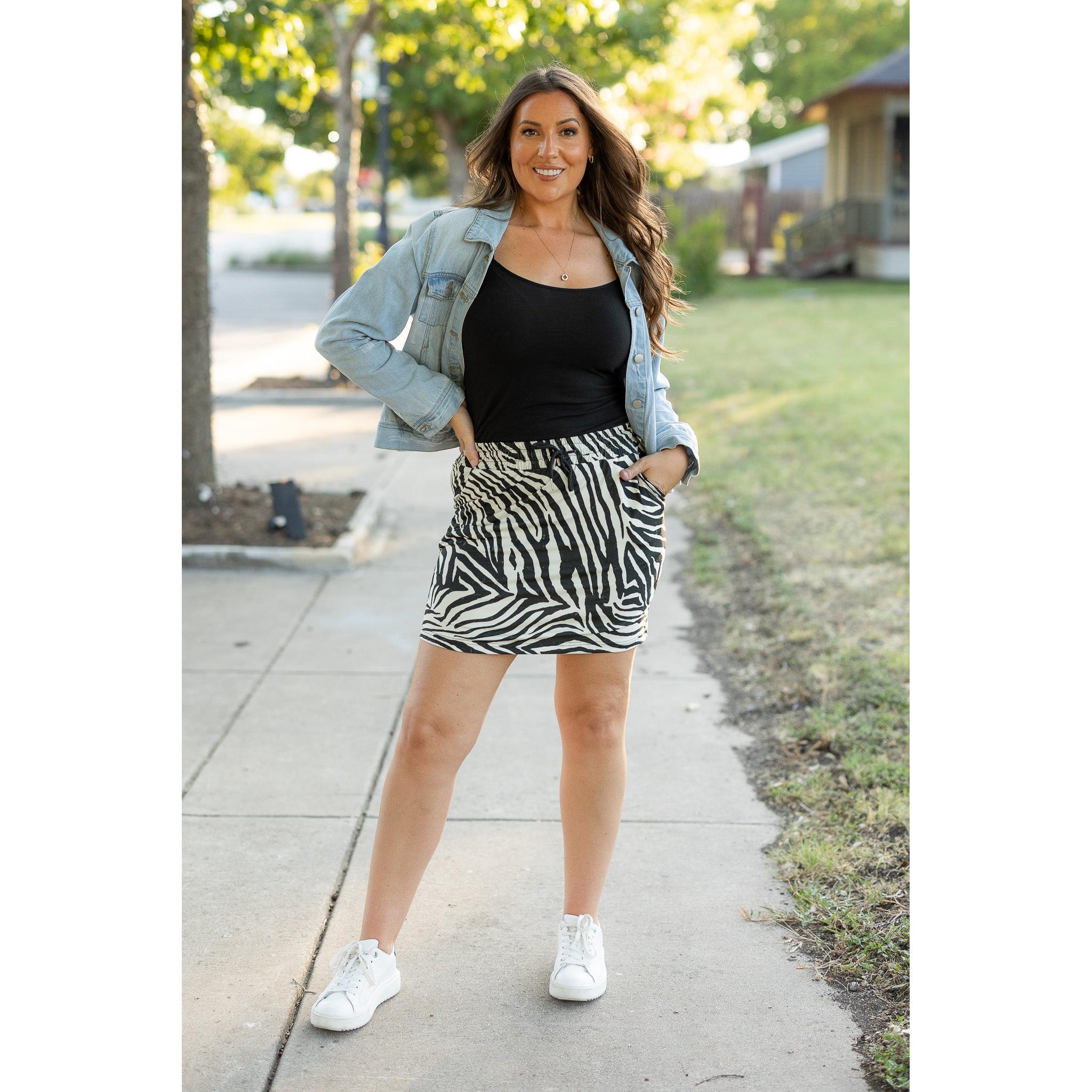The Zoe - Zebra Print Jogger Skirt