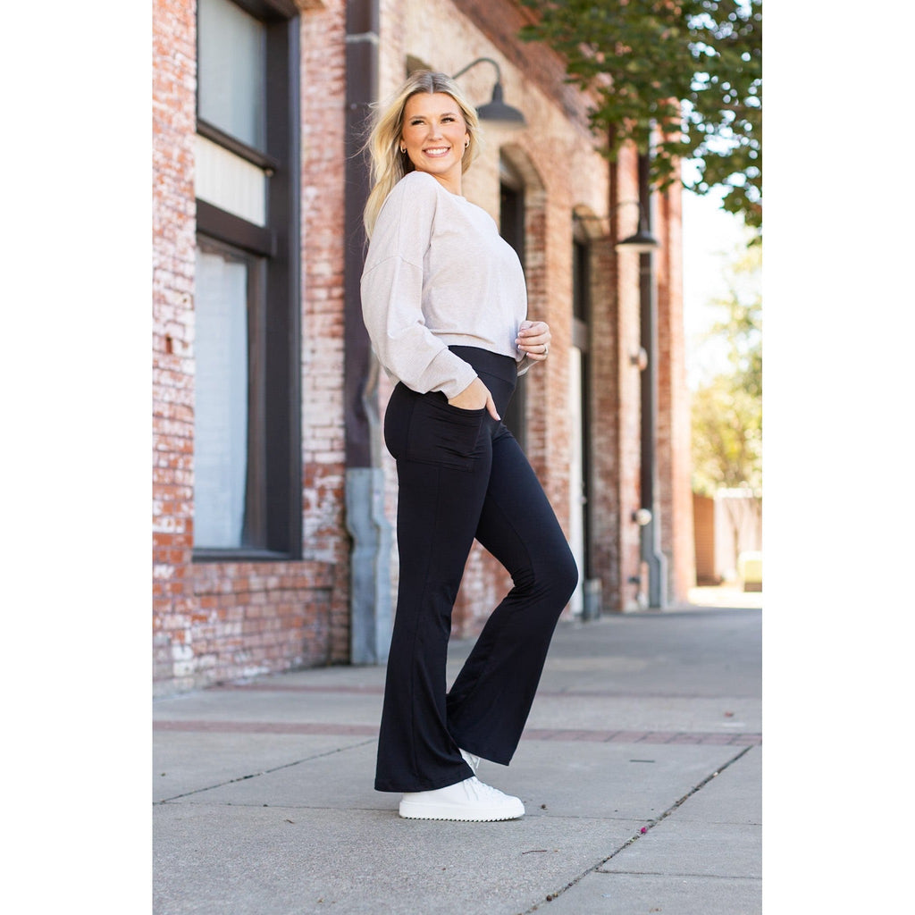 Ready to Ship | The Vanessa - Black Bootcut Leggings