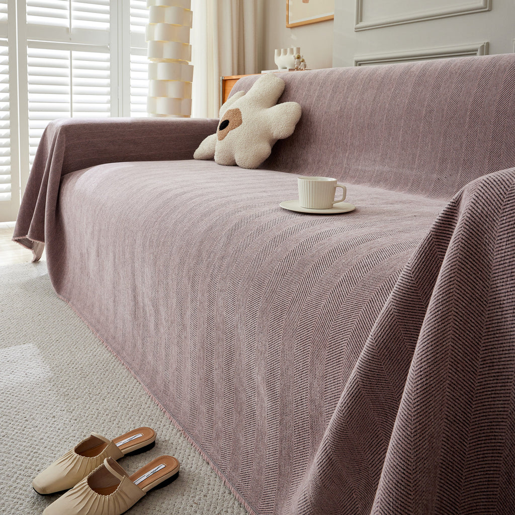 Herringbone Oversized Chenille Couch Throw Cover Sofa Slipcovers Couch Covers for Sectional Couches