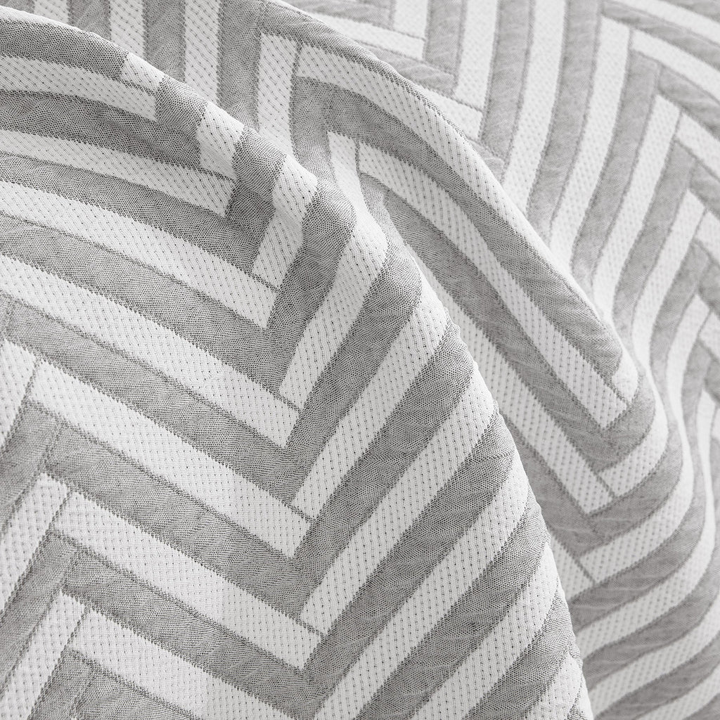 Three Layer Woven Soft Breathable Sofa Cover Blanket, Textured Chevron Couch Cover