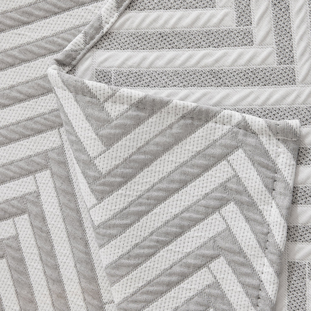 Three Layer Woven Soft Breathable Sofa Cover Blanket, Textured Chevron Couch Cover