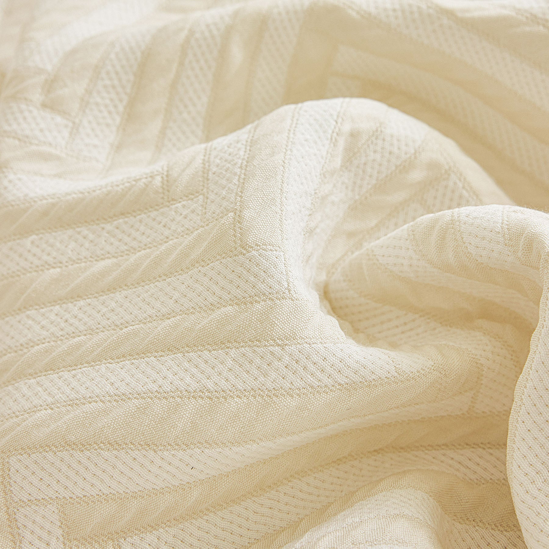 Three Layer Woven Soft Breathable Sofa Cover Blanket, Textured Chevron Couch Cover