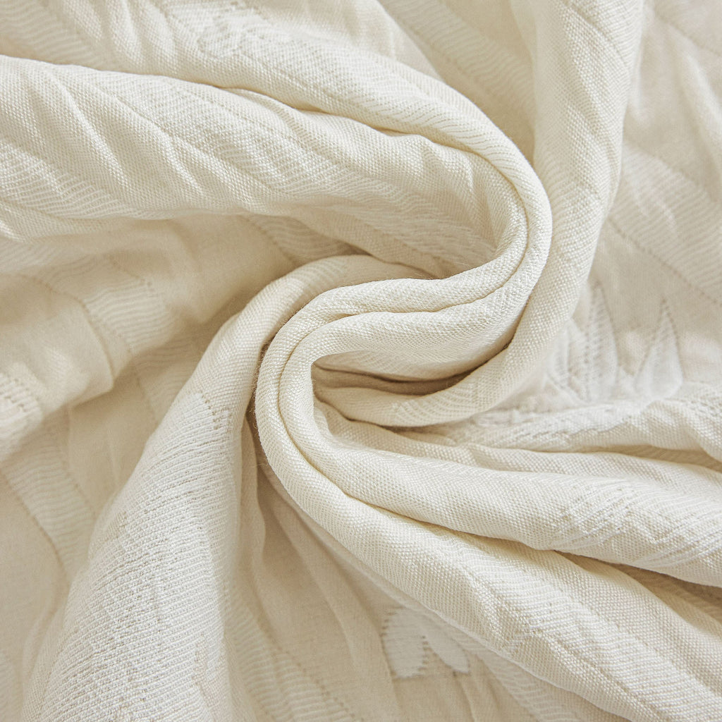 Soft Breathable Sofa Cover Blanket,Botanical Embossed Furniture Protector Throw Cover