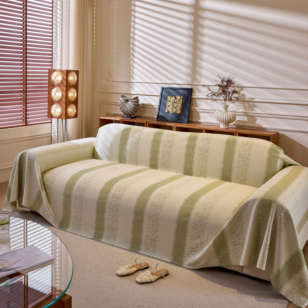 Modern Striped Sofa Throw Blanket, Lightweight Couch Cover for Summer Seating