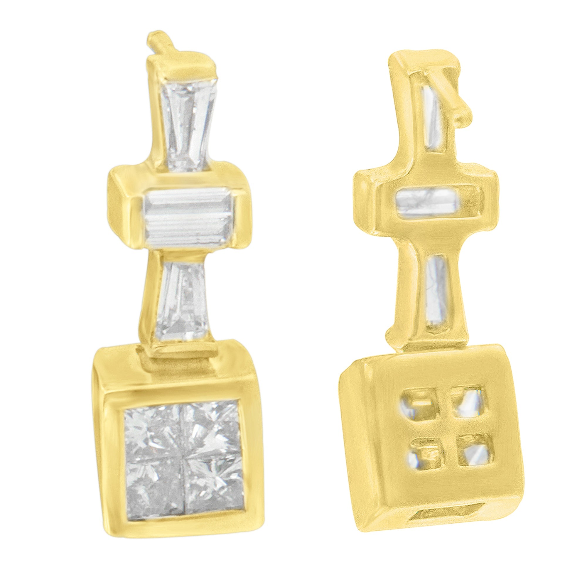 14K Yellow Gold 1 1/3 cttw Diamond Hoop Earrings (G-H, VS1-VS2)