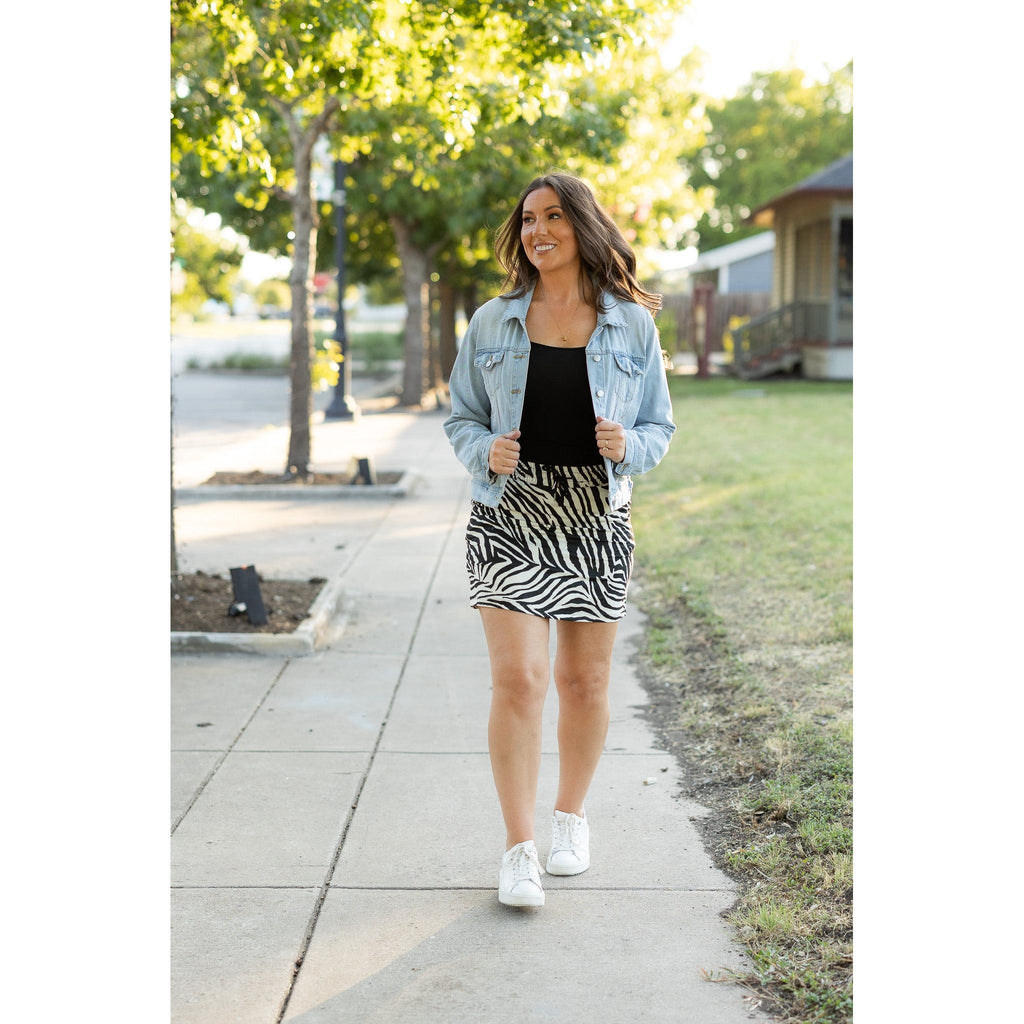 The Zoe - Zebra Print Jogger Skirt