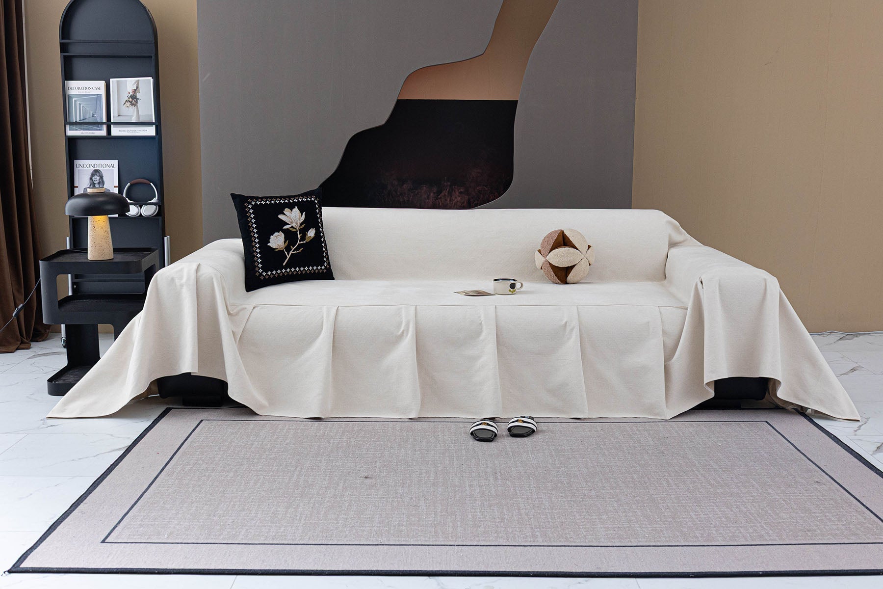 Water Repellent Couch Cover, Non Slip Furniture Protector for Leather & Fabric Sofa