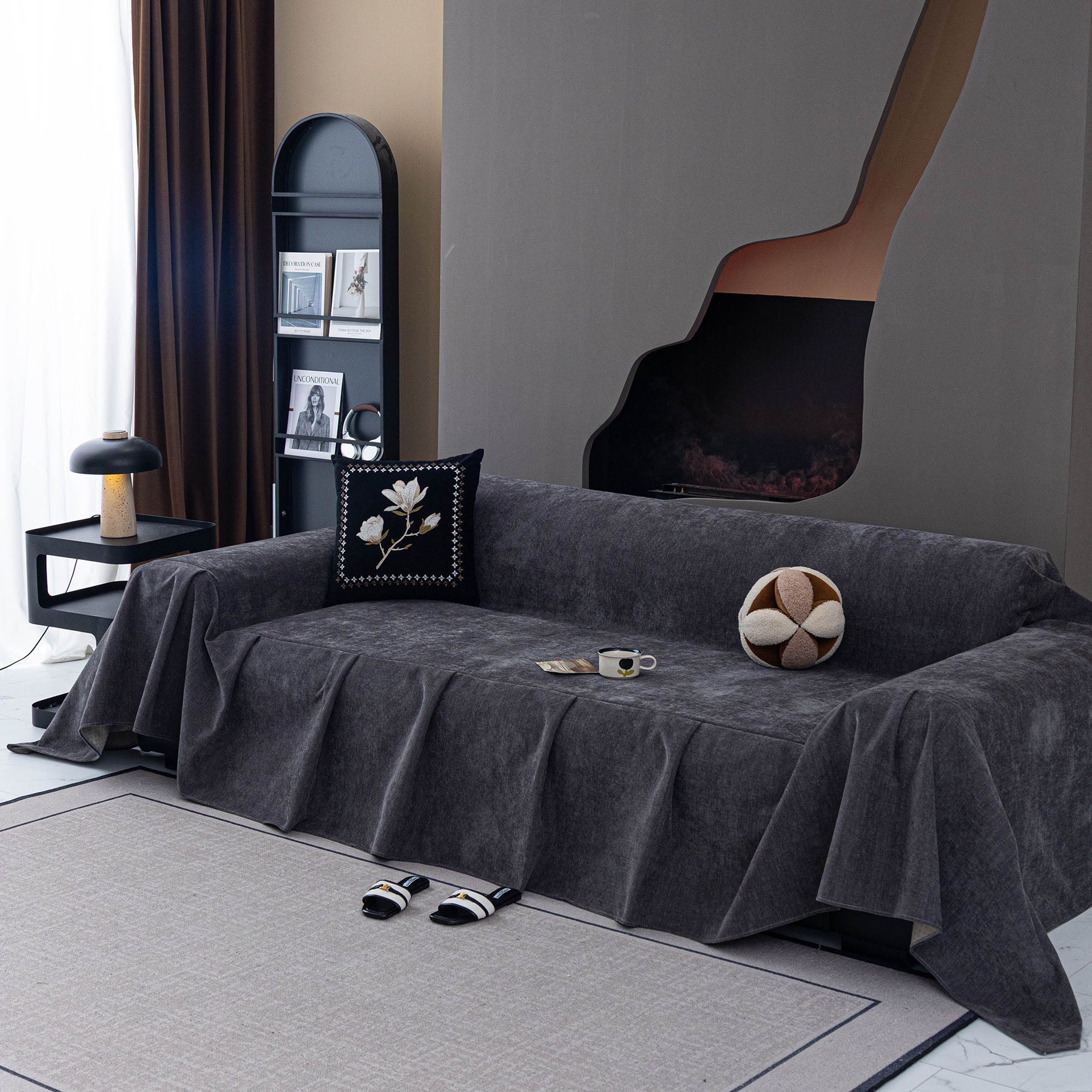 Water Repellent Couch Cover, Non Slip Furniture Protector for Leather & Fabric Sofa