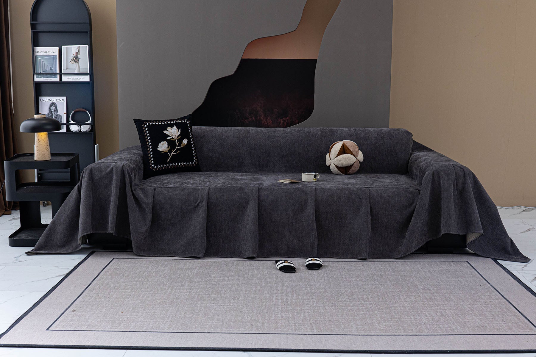Water Repellent Couch Cover, Non Slip Furniture Protector for Leather & Fabric Sofa