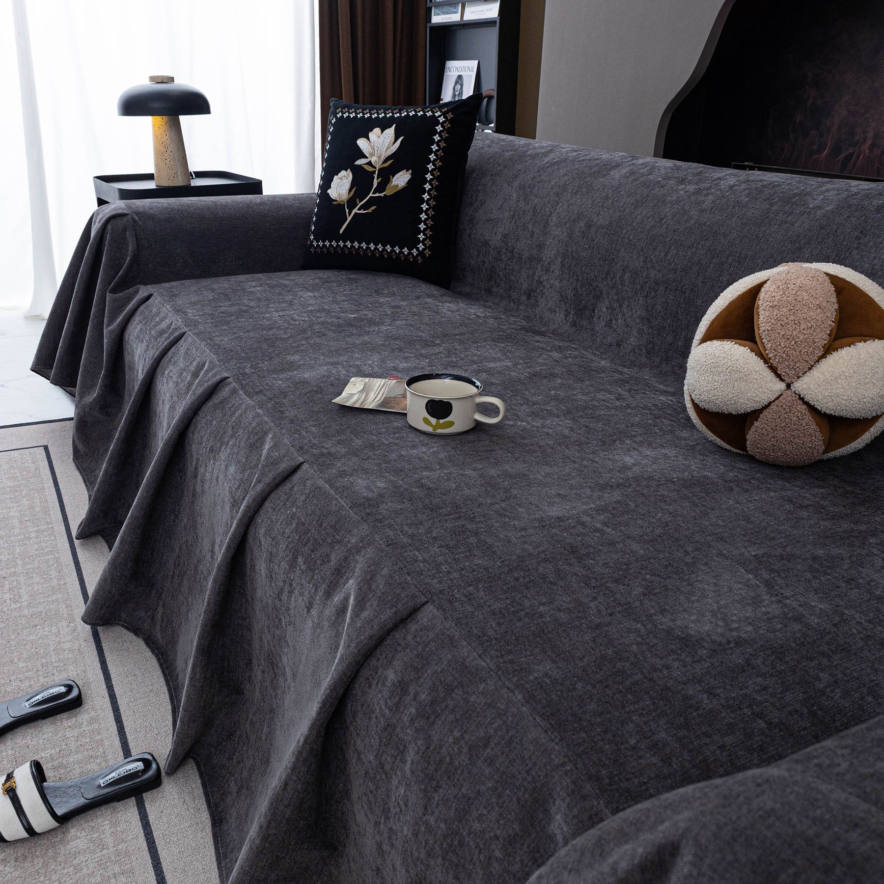 Water Repellent Couch Cover, Non Slip Furniture Protector for Leather & Fabric Sofa