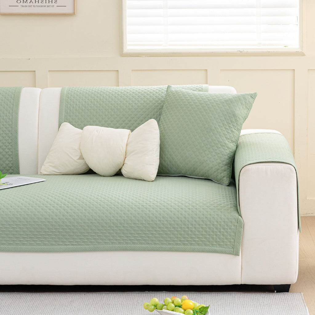Non-Slip Diamond Quilted Sofa Cover, Separate Pieces Sectional Couch Protector