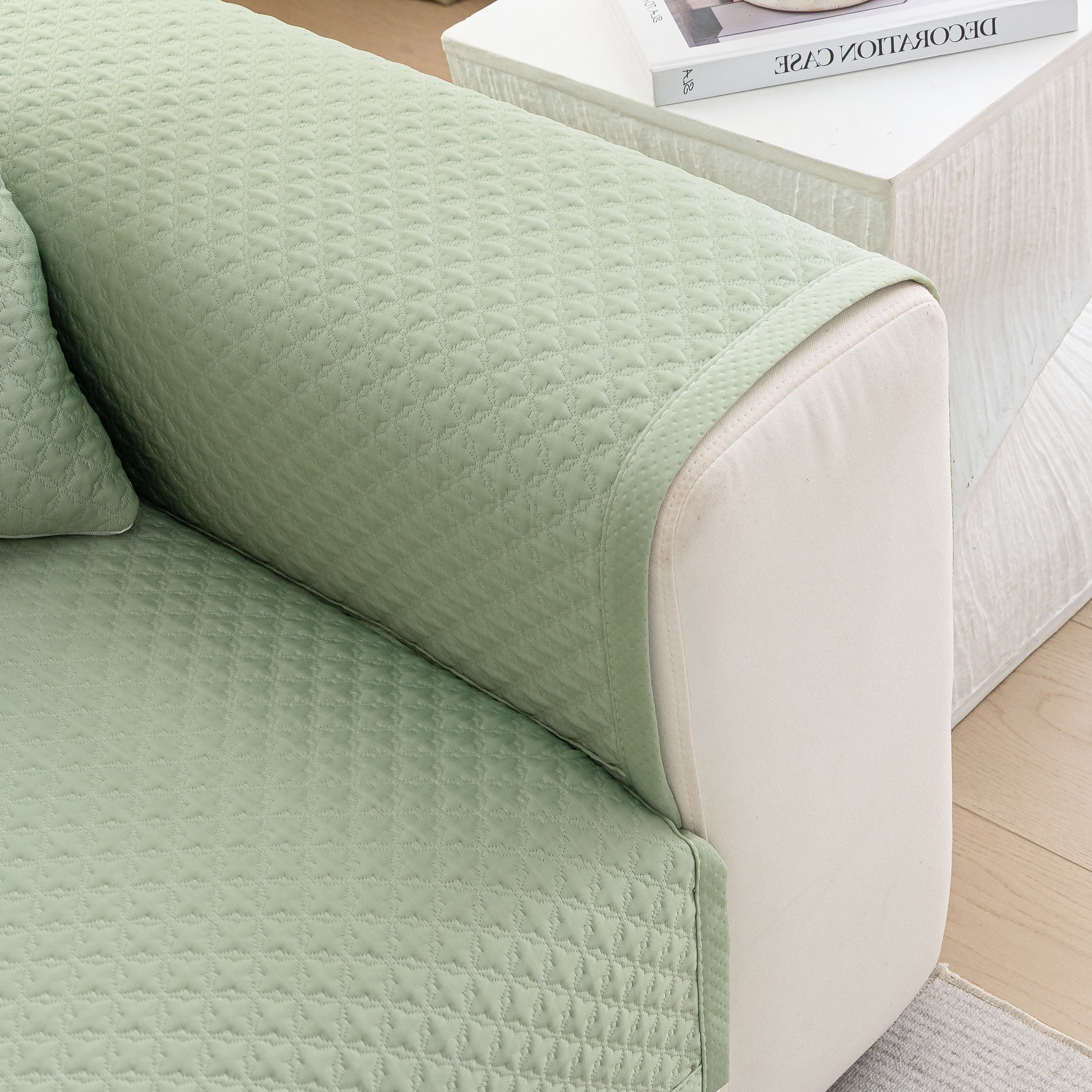 Non-Slip Diamond Quilted Sofa Cover, Separate Pieces Sectional Couch Protector