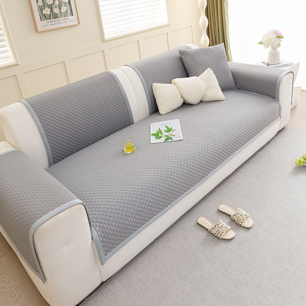 Non-Slip Diamond Quilted Sofa Cover, Separate Pieces Sectional Couch Protector