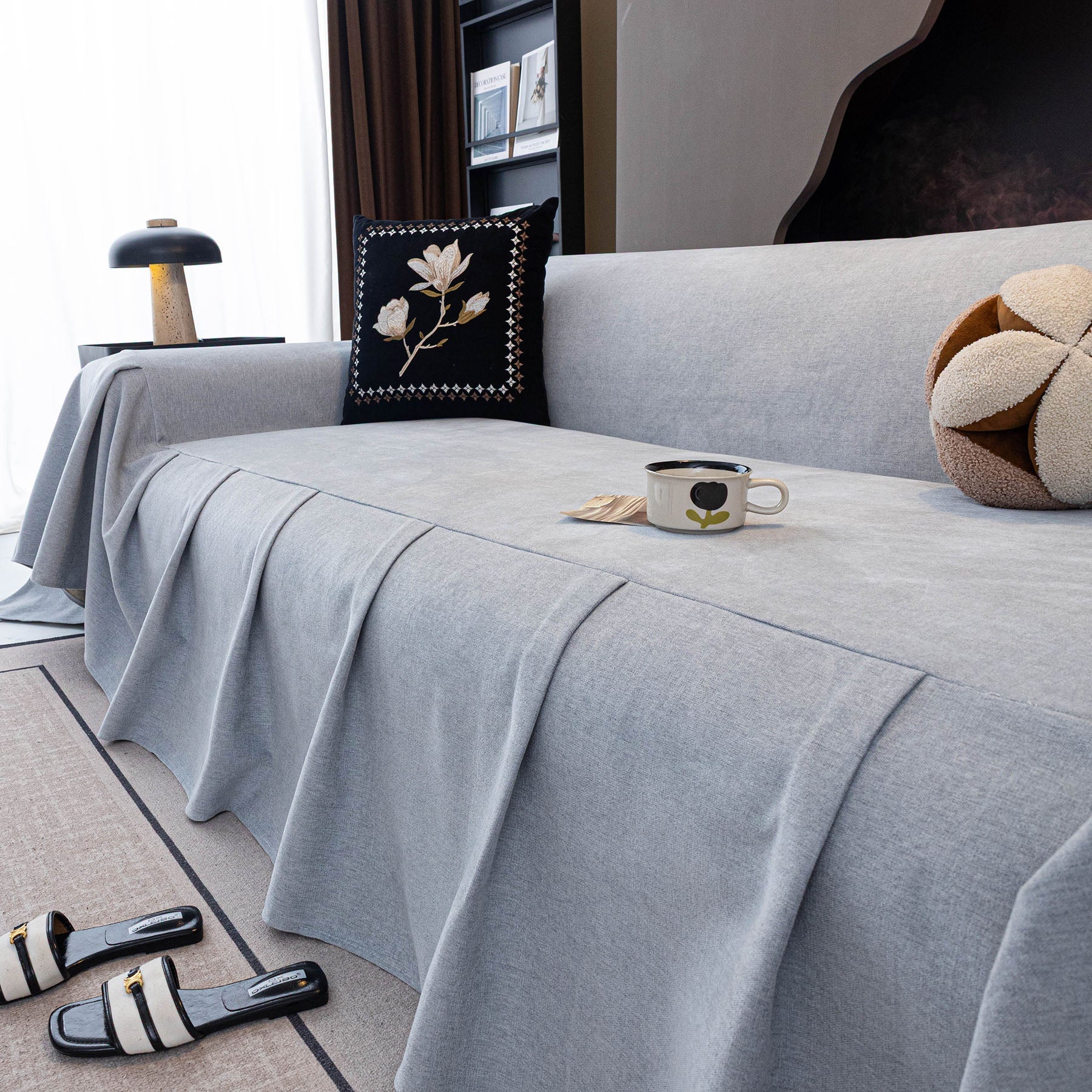 Water Repellent Couch Cover, Non Slip Furniture Protector for Leather & Fabric Sofa