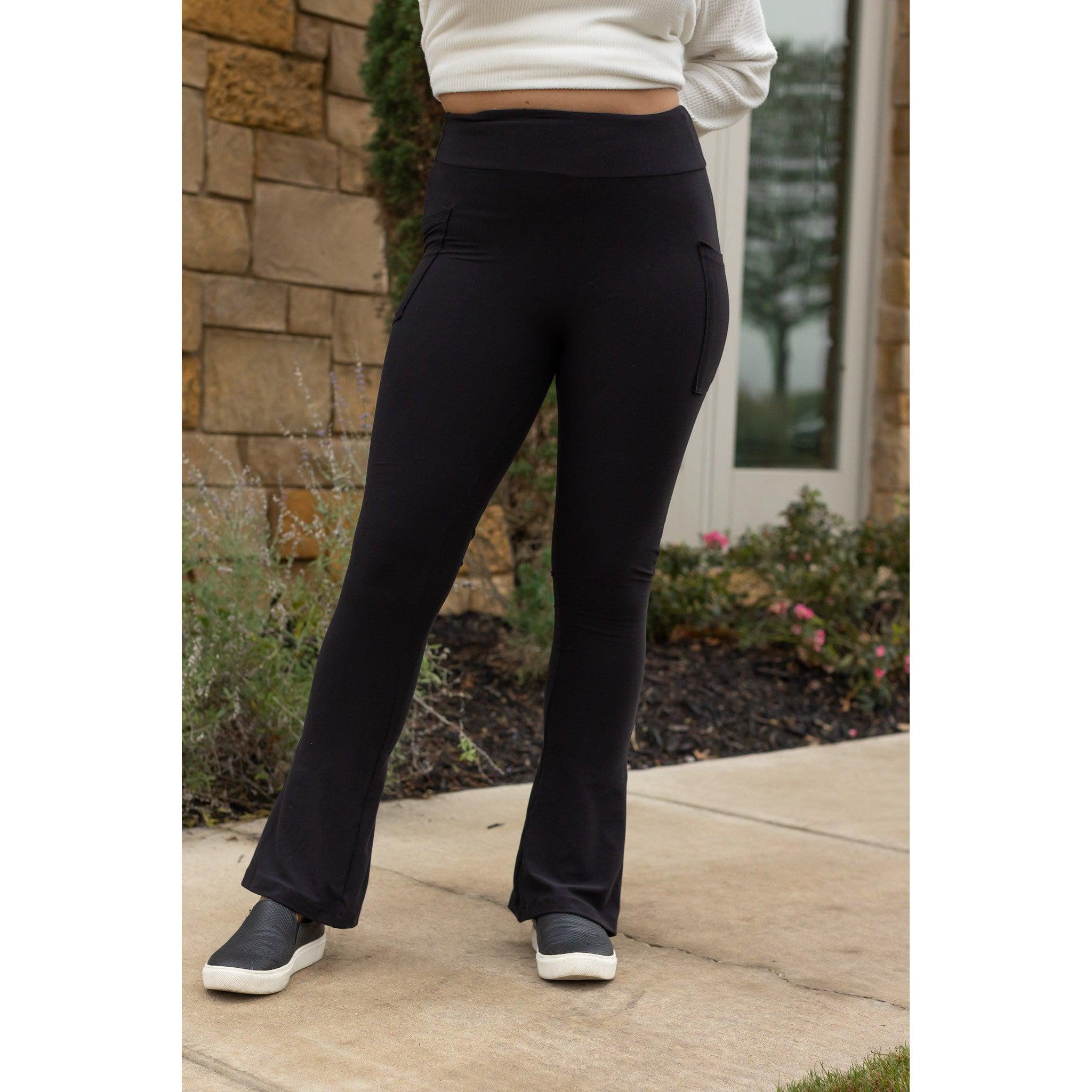The Fiona - Black Flare Leggings WITH POCKETS