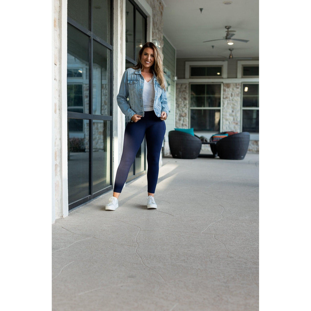 Ready to Ship | The Nyla - Navy Full-Length with Pocket Leggings