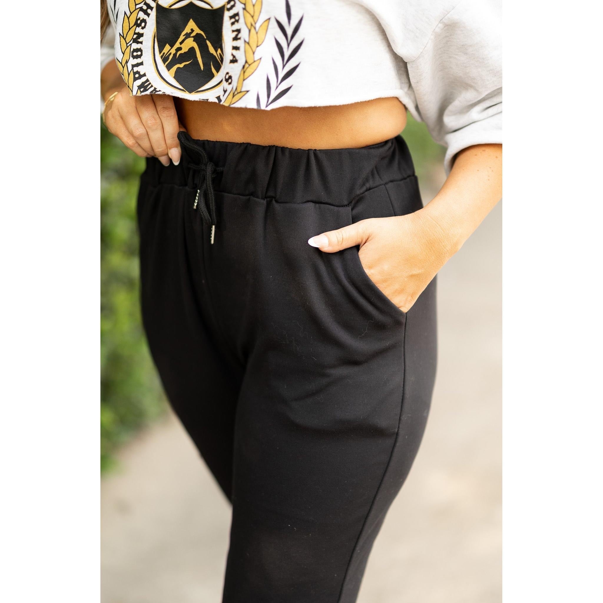 The Braelyn - Black Fleece Jogger