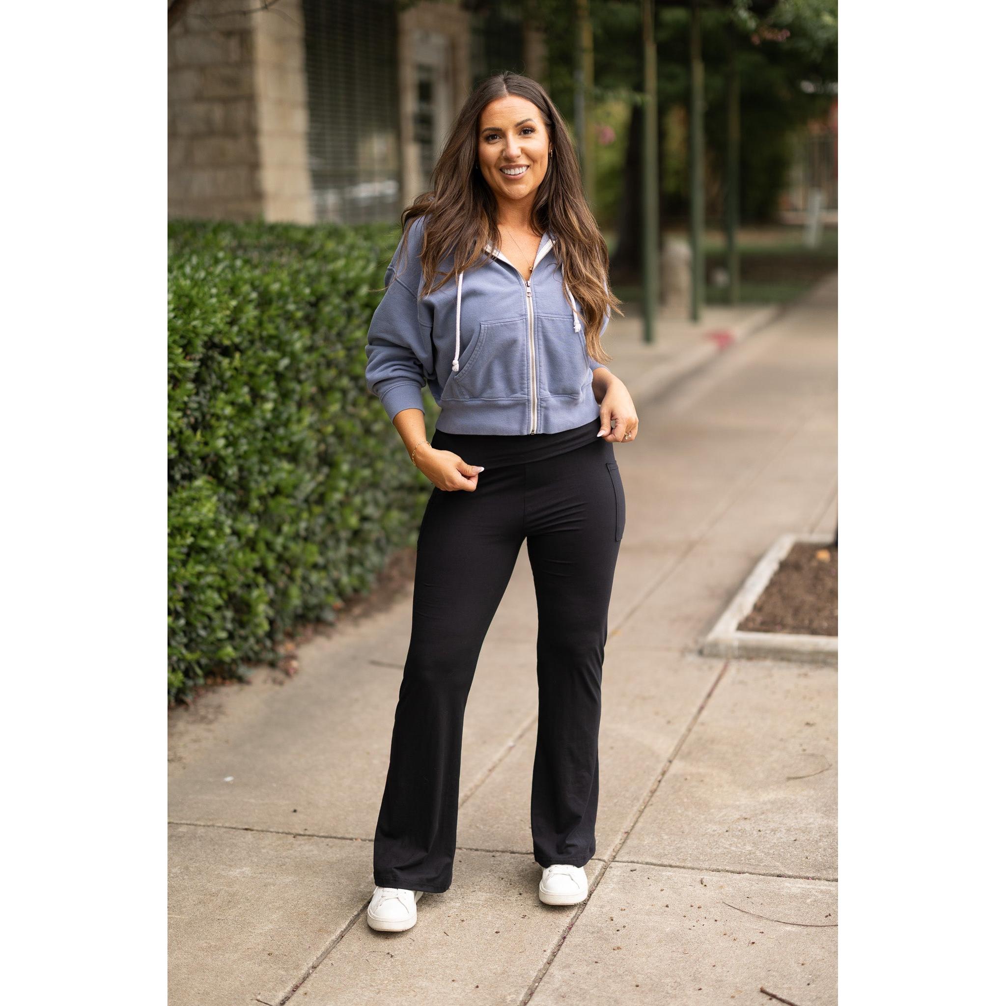 The Addison Fold Over Bootcut Leggings