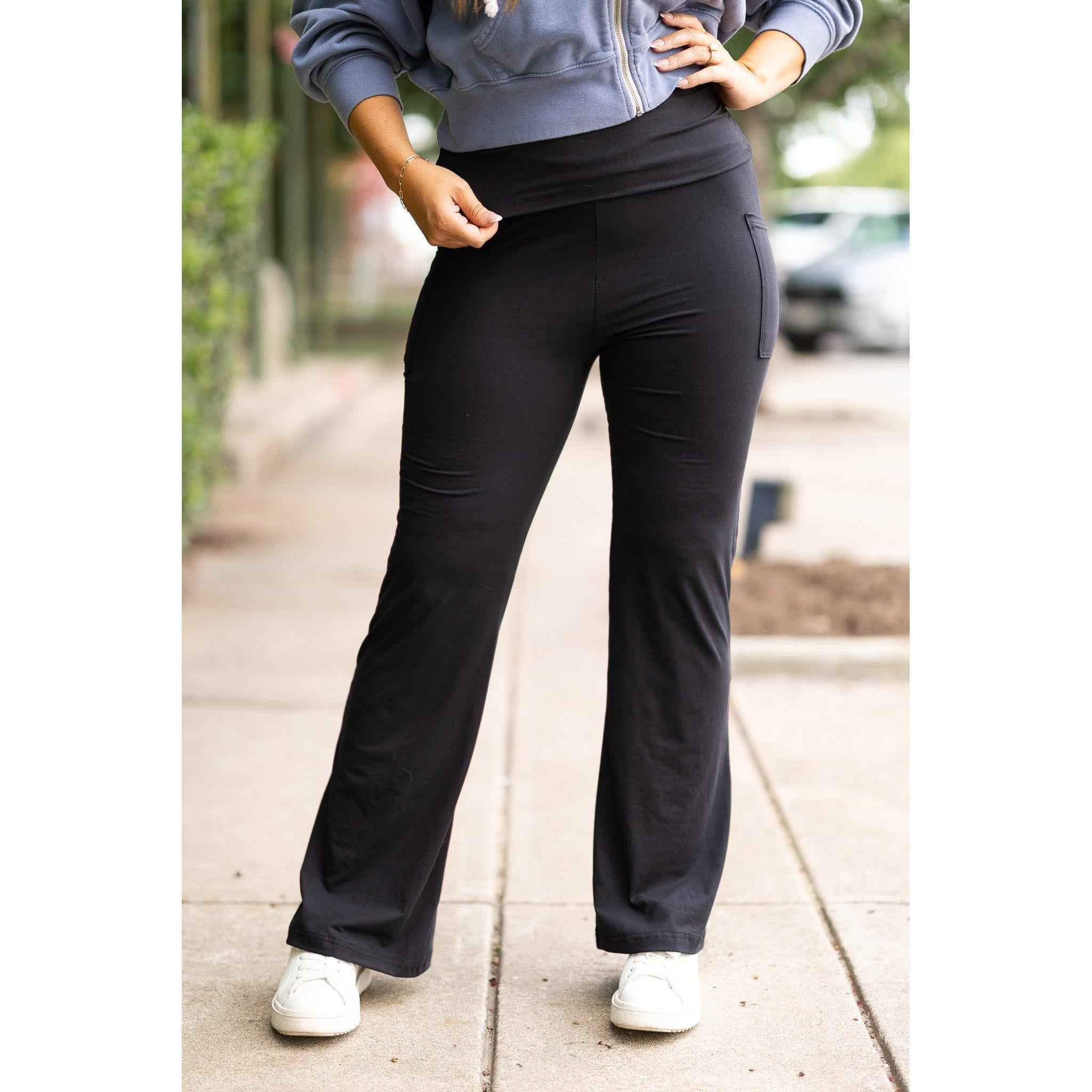 The Addison Fold Over Bootcut Leggings